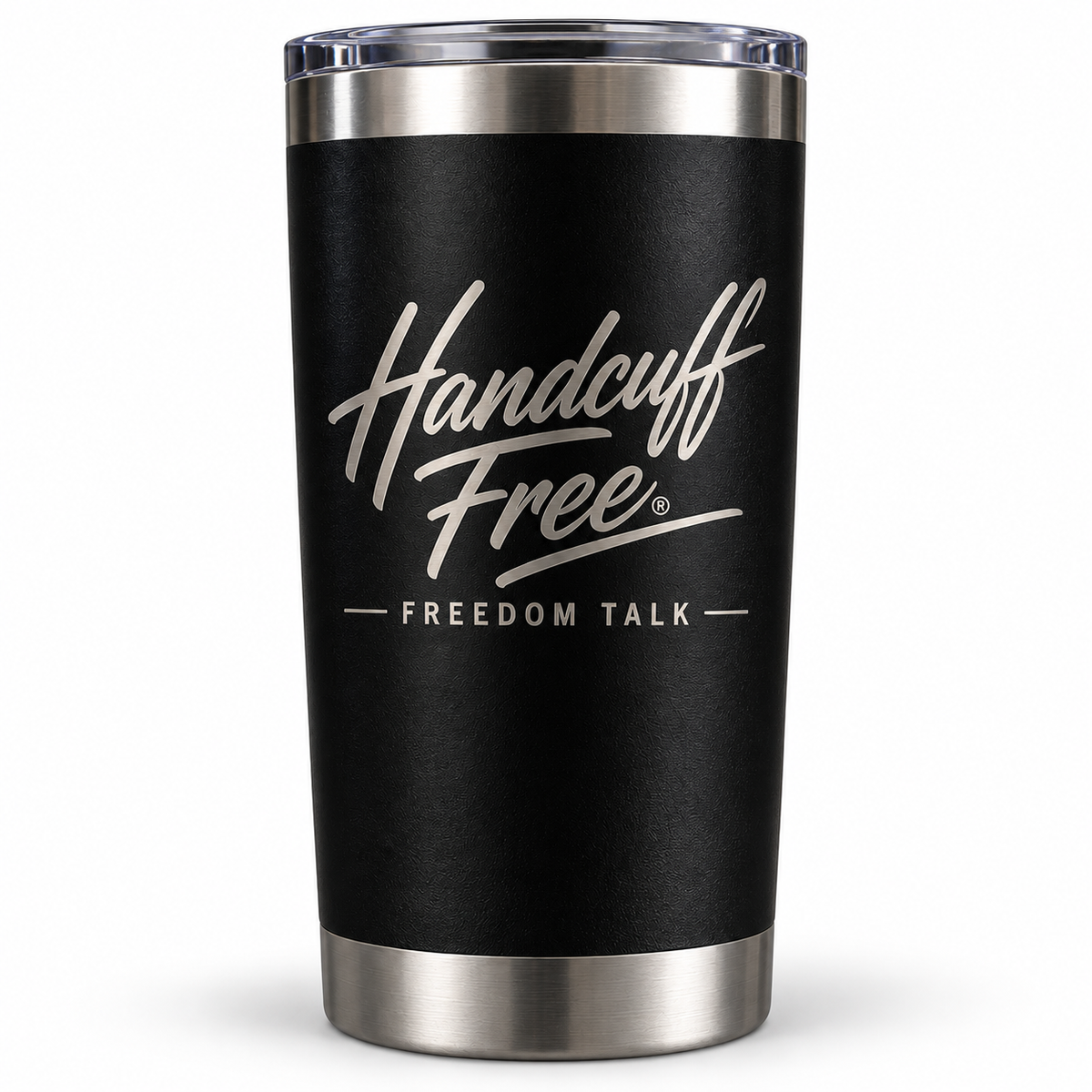 Handcuff Free® | Freedom Talk 20 oz Tumbler – Black
