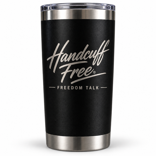 Handcuff Free® | Freedom Talk 20 oz Tumbler – Black